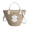 Роскошная большая вместительная соломенная пляжная сумка женские сумки-тоут Дизайнерская женская сумка через плечо Card Raffia Woven Beach Resort bag