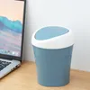 Organisation de stockage de cuisine 1pc Mini poubelle couvercle minuscule bureau peut comptoir poubelles pour bureau corbeille à papier (rose bleu)