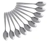 Dinnerware Sets 10Pcs 410 Stainless Steel Spoon Golden Plated Handle Metal Soup Set Kitchen 15CM Round Place Mats Rustic