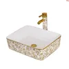 China Artistic Handmade Ceramic wash basin Lavobo rectangular Counter top bathroom sink porcelain sinksgood qty Qejmu