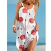 Casual Dresses Vestidos Flamingo Print Girl Midi Dress Women Bohemian Beach Party Womens Female Clothes Knee Sexig Lady Camisole