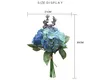 Декоративные цветы синие шелковые розы цветочные искусственные черничные свадебные букет домашний декора