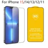Hurtownia 9D Pełna osłona szklana szklana ochrona ekranu telefonu dla iPhone'a 15 14 13 12 11 Pro XR XS Max 6 7 8