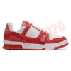 Kvinnor Mens Luxury Trainer Sneakers Designer Casual Shoes Virgil präglade blommor monogram denim blå rosa abloh vit svart run kalvläder bort jogging promenad