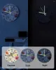 Wall Clocks Flower Dragonfly Crown Vintage Letters Luminous Pointer Clock Home Ornaments Round Silent Living Room Decor