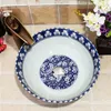 Blu e bianco Jingdezhen fabbrica direttamente a mano lavabo da appoggio in ceramica Eulso