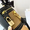 Designer Mini Bucket Bags Woman Shoulder Bags Ladies Cannes Makeup Handbags Fur Lining Crossbody Bag With Floral Ribbons Cylinder Purses