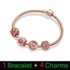 S925 Sterling Silver Couleur jardin Charme Bracelets anneau DIY Fit Original Pandora Perles Océan Fleurs Bracelet Pour Femmes designer Bijoux avec boîte