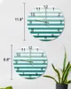 Wall Clocks Geometric Stripe Cyan Turquoise Gradient Luminous Pointer Clock Home Ornaments Round Silent Living Room Decor