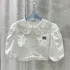 Luxury Women Cropped T Shirt White Short Sleeve Tops Crop Rhinestone Design T Shirts