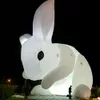 Swings LED lighting 4/6m 13.2/20ft white giant inflatable easter bunny rabbit for MidAutumn Festival decoration