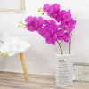 Decoratieve Bloemen 9 Hoofden Grote Zijde Kunstbloem Tak Orchidee 3D Geprint Handgevoel Bruiloft Thuis Kerst Decor Ingemaakte Nep