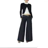 Women's Pants V-type Wide-legged Men And Women With The Same Paragraph Wool Thickening Pencil High Waist Casual Suit 2023