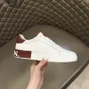 Casual Shoes Luxury Brand High Quality White Leather Calfskin Bekväm utomhussport Mäns mode Låg Topp Lace Up Casual Walking Shoes 38-45