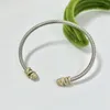 Bangle David Yuman Sterling zilveren heren klassieke hiphop open armband mode retro 3MM kraag Je sieraden vakantie cadeau 230626