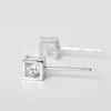 Stud Earrings WTLTC 925 Sterling Sliver Hollow Cube Cubic Zirconia Studs Geometric Post Bridal Bridesmaid Gift