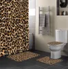 Douchegordijn Luipaard Print Cheetah Art Patroon Douchegordijn Toilet Seat Cover Set Wc Accessoires Mat Badkamer Decor BadgordijnenHKD230626