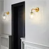 Wall Lamp Light Golden Glass Ball Clear Not Dazzling Night-light With Cable For Bedroom Kitchen Corridor Accessories