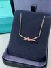 Designer Brand Gold CNC Tiffays Kot Qixi Neckace Qixi Collana 18K Rose Gold Blue Knod Can