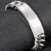 Massives gravierbares ID-Armband für Männer, 18 mm, gebürsteter, mattierter Edelstahl, Herren-Armband mit Handkette, Schmuck, Mannen-Armband