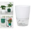 Självvattnande växtkruka Transparent plastkruka Dubbelskikt Automatisk sugbassäng Lazy Potted African Violet Pots