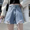 Jeans Feminino Feminino Celana Pendek Denim Wanita Keren Musim Panas Kasual Fashion Korea Pinggang Kaki Bulu Seksi Ukuran Plus