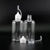 100PCS 50ML PET Dropper bottle Needle Tip Metal Needle Cap High transparent Squeezable dropper bottles Vapor E cig Juice Shgjk