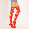 Sexiga Socks Women Girls Clown Cosplay Long Socks Fun Colorful Irregular Polka Dot Printed Knee Brace Strumps Fancy Party Costume