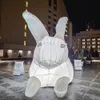 Swings LED lighting 4/6m 13.2/20ft white giant inflatable easter bunny rabbit for MidAutumn Festival decoration