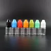 Garrafa conta-gotas 100 PCS PET 5ML à prova de crianças, segura, altamente transparente, garrafa conta-gotas de plástico espremevel e tampas coloridas Haqcb