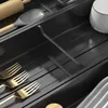 Badrumshyllor Köklådan Lagring Box Chopstick Fork Spoon Separation Organizer Rack Cabinet Inbyggt i bestickverktyg 230625