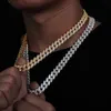 Rapper's Hip Hop Jewelry 925 Sterling Silver Vvs Moissanite Diamond Iced Out Cuban Link Chain Bar Pendant Necklace