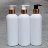 Förvaringsflaskor 300 ml tom plastlotion flytande tvålpumpbehållare för personlig vård guld silver kosmetiska behållare