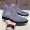 Church's Chelsea Short Boot Men's Model Gentleman English Style Short Tube Suede Cow Leather Casual Leather Boots Minimalist