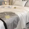 Bedding sets Ice Silk Cool Quilt High Grade Air Conditioner Satin Summer Gauze Single Thin Quilts Lace Blanket 230626