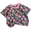 T skjortor sommar o nacke t shirt baby kort ärm tees tryck blommor tops barn tjej kläder bomull casual t shirt för 0 6 år 230626