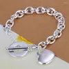 Link Bracelets Special Offer 925 Color Silver Romantic Heart Pendant Bracelet For Women Wedding Party Christmas Gift Fashion Jewelry