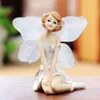 Dekorativa föremål figurer diy miniatyr vit ängel flygande blommor fairy trädgård ornament hem dekoration tecknad gåvor bilkaka dekor 230625