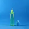 100 set / lotto 25ml UNICORN GREEN Flaconi contagocce in plastica Resistente ai bambini A prova di manomissione Punta lunga e sottile e Liquid Vapor Juice e-Liquide 25 ml Bprs