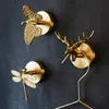 Ganchos de rieles, gancho para abrigos con diseño de Animal Muti de latón Retro nórdico para porche, accesorios de baño, decoración colgante de pared 230625