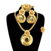 Necklace Earrings Set Fashion Trendy Nigerian Wedding African Light Big Pendant Party Dubai Jewelry FHK13363