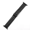 Bracelet en acier inoxydable pour Apple Watch 42 mm 38 mm Série 3 2 1 Bracelet en métal 3 perles Bracelet à maillons pour iWatch Série 4 5 6 Taille 40 mm 44 mm Série 7 8 Taille 41 mm 45 mm 49 mm