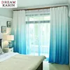 Curtains 70%~90% Gradient Blackout Curtains for Living Room Bedroom Tulle Sheer Curtain for Window Treatments Home Decor Door Drapes
