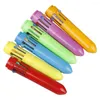 Useful Push Type Pen Plastic Ten Colors Lightweight Ballpoint Classroom Supplies