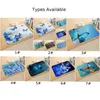 Flannel Blue Butterfly Absorbent Pad Hallway Kitchen Polyester Fiber Durable High Quality Living Bathroom Brand New
