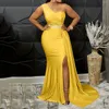 Casual Dresses Women Sexy One Shoulder Long Prom Dress Elegant Bodycon Maxi Formal Party Evening Gowns With Slit Womens Summer