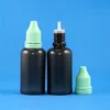 100セット1オンス30mlプラスチックドロッパーブラックボトルタンパープルーフキャップ長いヒントldpe e​​ Vapor Cig Liquid30ml Uungh