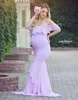 Платье-русалка, платья для беременных для фотосессии, платье для беременных с оборками, реквизит для фотосессии с открытыми плечами, макси для беременных