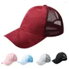 Visors Cap Hat Solid Kolor Regulowany letni baseball anty -UV siatka szczytowa żeńskie czapki na zewnątrz