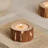 Ljushållare Creative Home Decor Wood Candlestick Holder Desk Accessories Table Centerpiece Candlelit Dinner Moderna idéer Konstgåvor